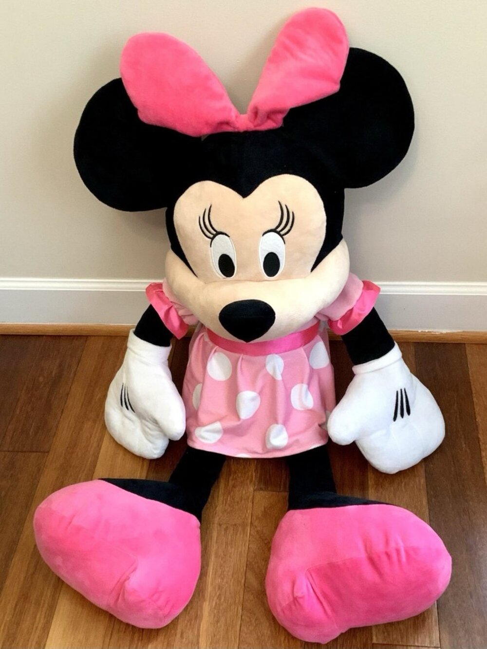 Disney Baby Pink Jumbo 36” Minnie Mouse Plush Stuffed Toy Large 2012 Pink Dress